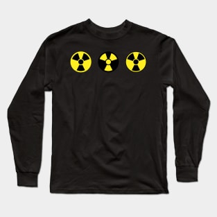 Nuclear radiation sign sticker, nuclear warning symbol sticker - radiation, energy, atomic power Long Sleeve T-Shirt